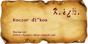 Koczor Ákos névjegykártya
